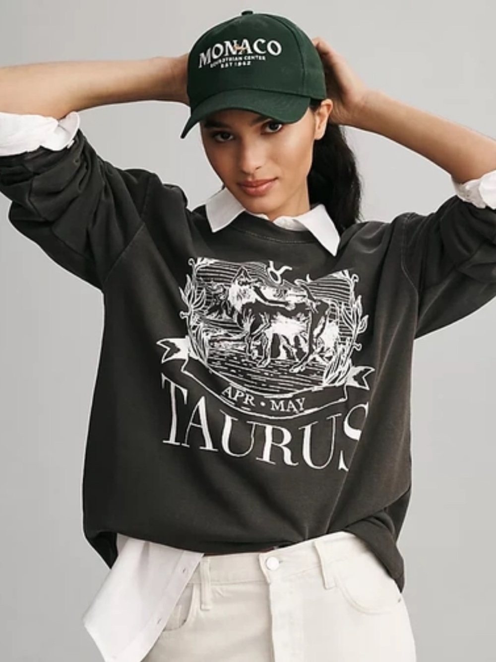 Girl Dangerous Anthropologie Taurus Zodiac Collegiate Sweatshirt Size Large